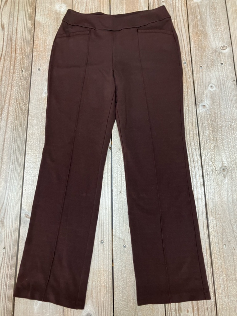 Women's Brown Ponte Straight-Leg Trousers